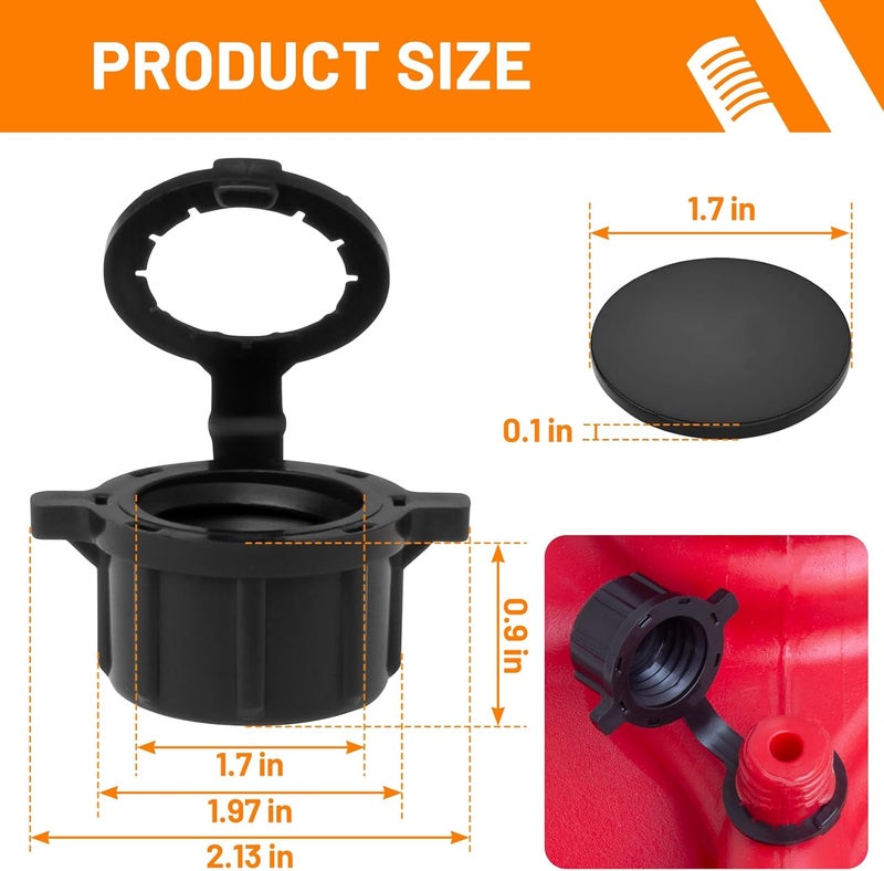 mapleza 2 PCS High - Performance Racing & Household Gas Can Hoses with 4 PCS Fuel Jug Vent Caps Fuel Can Hose Suitable for 3/5/5.5 Gallon VP Fuel Jugs - Image 3